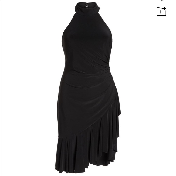 Vince Camuto Black halter cascade dress - Picture 6 of 11